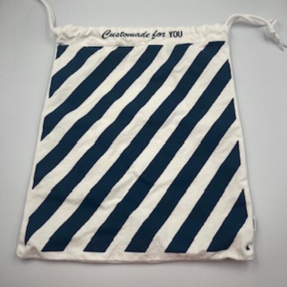 Vans Customize Drawstring Blue And White Striped Shoe Bag - Picture 1 of 6